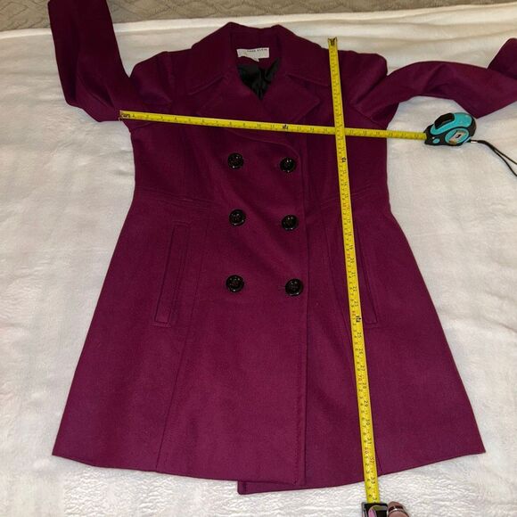 Anne Klein Medium Double Breasted Women’s Wool Blend Peacoat Magenta Pink EUC - Picture 8 of 9